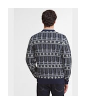Men's Barbour Grangetown Fair Isle Crew Neck Sweater - Inky Blue