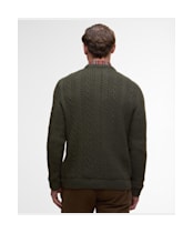 Men's Barbour Lowfen Cable Crew Neck Jumper - Olive