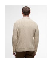 Men's Barbour Lowfen Cable Crew Neck Jumper - Stone
