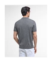 Men's Barbour International Maverick Mouline Knitted Polo Shirt - Black