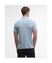 Men's Barbour Lightweight Short Sleeve Sports Cotton Polo Shirt - Mineral Blue