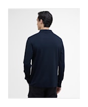 Men's Barbour International Innes Long Sleeve Interlock Polo Shirt - Navy