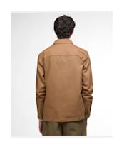 Men's Barbour Kippford Regular Canvas Overshirt - Bronze Brown