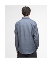 Men's Barbour Buckley Tailored Herringbone Shirt - Dark Navy