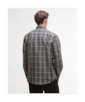 Men's Barbour Saldon Thermo Weave Regular Checked Shirt - Olive