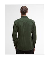 Men's Barbour Runnymede Tailored Micro Cord Shirt - Forest