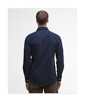 Men's Barbour Runnymede Tailored Micro Cord Shirt - Navy