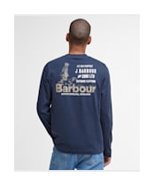Men's Barbour Pointer Long Sleeve Graphic T-Shirt - Navy