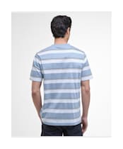 Men's Barbour International Bruce Striped T-Shirt - Cool Blue