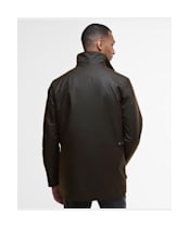 Men's Barbour Modern Border Wax Jacket - Dark Brown
