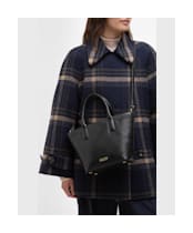 Birch Tote Bag - Black Deboss Tartan