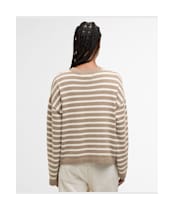 Women's Barbour Rosie Knitted Jumper - Fawn / Ecru Stripe