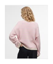 Women's Barbour Rosie Knitted Jumper - Oat / Cherry Blossom