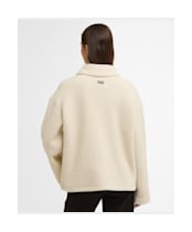 Women's Barbour International Rae Fleece Overshirt - Bone White