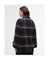Women's Barbour Tara Wool Coat - Navy Windowpane