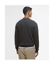 Men's Barbour Smeaton Knitted Polo - Black Marl