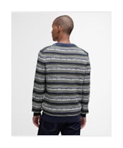 Men's Barbour Topcliffe Fairisle Crew Neck Sweater - Navy