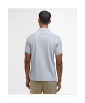 Men's Barbour Tartan Pique Polo Shirt - Light Grey Marl / Onyx Tartan