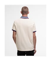 Men's Barbour International Francis Short Sleeve Pique Polo Shirt - Calico White