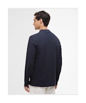 Men's Barbour International Marshall Long Sleeve Zipped Polo Shirt - Navy