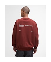 Men's Barbour Firbank Relaxed Crew Neck Sweatshirt - Fired Brick