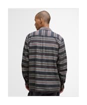 Men's Barbour Bowscale Striped Long Sleeved Relaxed Shirt - Charcoal Marl