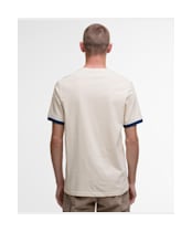 Men's Barbour International Deep Cuff Evan Tipped T-Shirt - Calico White