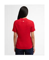 Women's Barbour Hartland Knitted Polo Jumper - Poppy Red