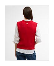 Women's Barbour Hartland Sleeveless Knitted Jumper - Poppy Red