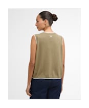 Women's Barbour Maia Knitted Vest - Bleached Olive / Cloud