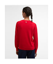 Women's Barbour Oakley Knitted Jumper - Poppy Red