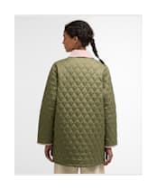 Women's Barbour Icons Modern Liddesdale Quilted Jacket - Bleached Olive / Ancient / Gardenia