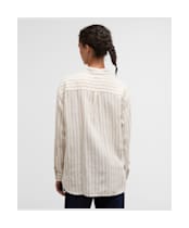Women's Barbour Annie Long Sleeve Linen Shirt - Light Sand Stripe