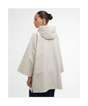 Women's Barbour Kinsale Showerproof Cape - Mist / Dress Navy tartan