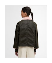 Women's Barbour Cropped Beadnell Waxed Jacket - Archive Olive / Ancient