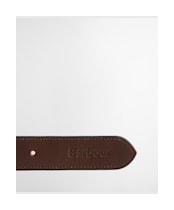 Men's Barbour Reversible Transport Leather Belt - Dusky Green / Dark Brown