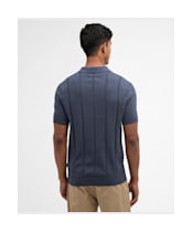 Men's Barbour Wellburn Knitted Polo Shirt - Navy