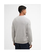Men's Barbour Essential Honeycomb Crew Neck Sweater - Grey Marl