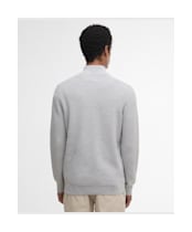Men's Barbour Essential Honeycomb Half Zip Sweater - Grey Marl