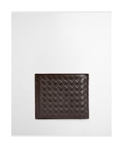 Men's Barbour Farne Woven Leather Wallet - Brown
