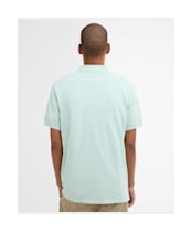 Men's Barbour Lightweight Short Sleeve Sports Cotton Polo Shirt - Mint Blue
