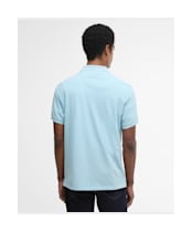 Men's Barbour Lightweight Short Sleeve Sports Cotton Polo Shirt - Surf Blue