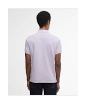 Men's Barbour Lightweight Short Sleeve Sports Cotton Polo Shirt - Heather Mist