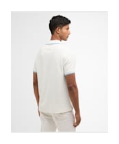 Men's Barbour Ferriby Tailored Textured Polo Shirt - Whisper White
