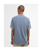 Men's Barbour Washed Tartan Tailored Fit Pique Polo Shirt - Washed Blue