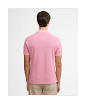 Men's Barbour Washed Tartan Tailored Fit Pique Polo Shirt - Washed Pink