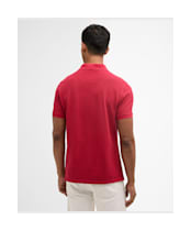Men's Barbour Washed Tartan Tailored Fit Pique Polo Shirt - Washed Red