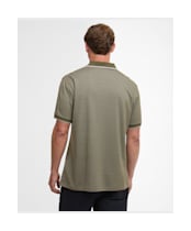 Men's Barbour Weston Textured Polo Shirt - Mid Olive