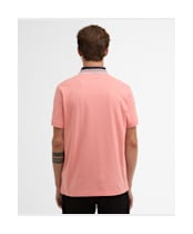 Men's Barbour International Burnwood Tipped Polo Shirt - Burnt Coral