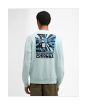 Men's Barbour Livingstone Crew Neck Sweatshirt - Mint Blue